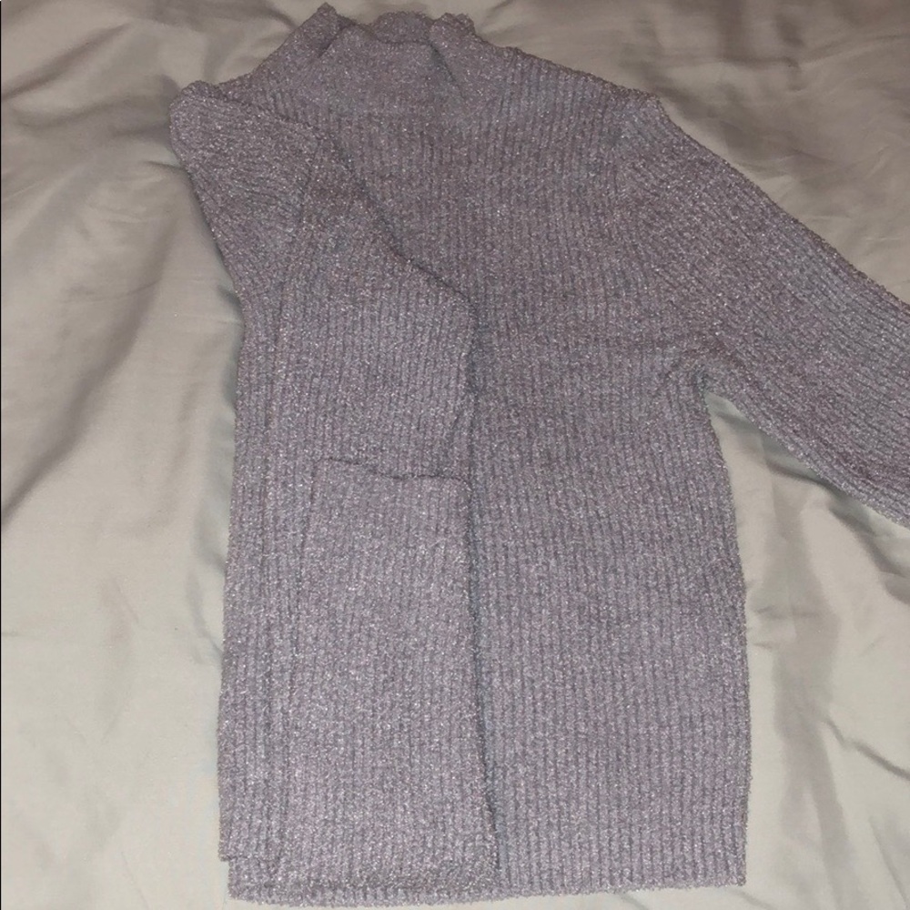 Baby blue turtle neck cropped long sleeve